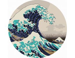 the Great Wave off Kanagawa 40x40 cm on a round frame