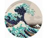 the Great Wave off Kanagawa 40x40 cm on a round frame paint by numbers