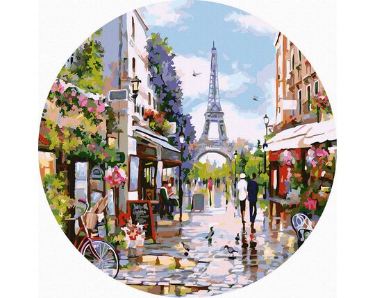 Parisian magic 40x40 cm on a round frame paint by numbers