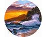 Sea Whisper of Rock Peaks 40x40 cm on a round frame paint by numbers