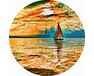 Bright colors of sunset 40x40 cm on a round frame paint by numbers