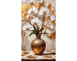 Orchids in Gold 40x70 cm