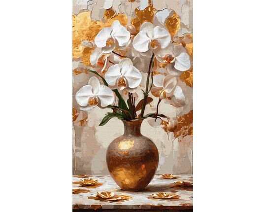 Orchids in Gold 40x70 cm paint by numbers