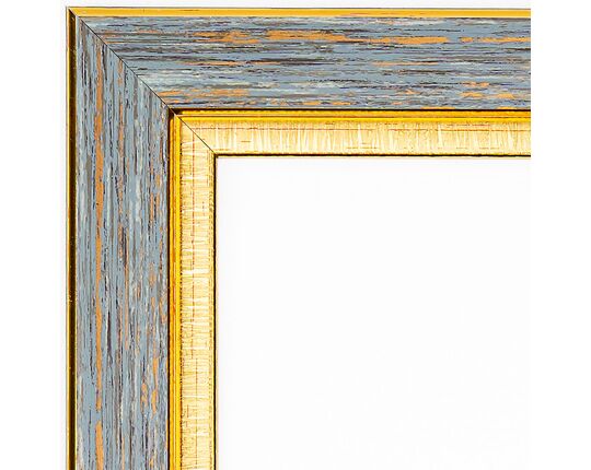 Picture frame for 40x50cm canvas light aged wood with gold 2004 picture frames