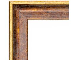 Picture frame for 40x50cm canvas walnut with gold 2042