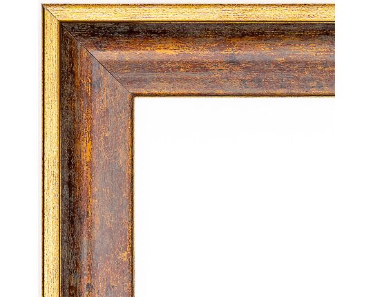 Picture frame for 40x50cm canvas walnut with gold 2042 picture frames