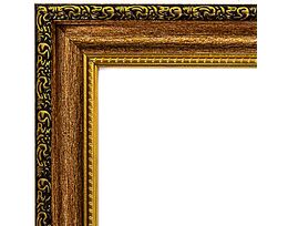 Picture frame for 40x50cm canvas walnut with gold 2325