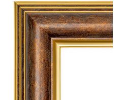 Picture frame for 40x50cm canvas aged wood with gold 2875