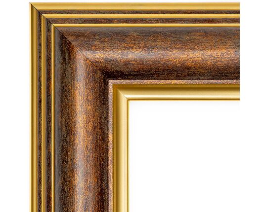 Picture frame for 40x50cm canvas aged wood with gold 2875 picture frames