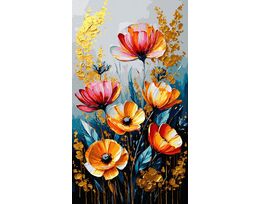 Golden Field Poppies 40x70 cm
