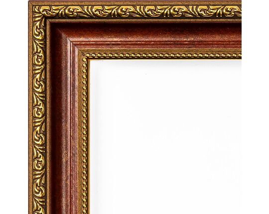 Picture frame for 40x50cm canvas mahogany with gold 4541 picture frames