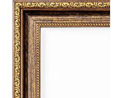 Picture frame for 40x50cm canvas walnut with gold 4565