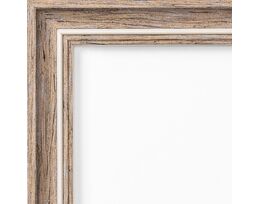 Light brown with white trim picture frame for 40x50cm canvas 4626