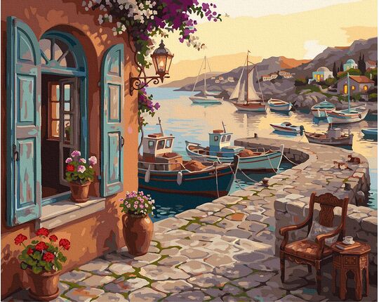A warm summer port 40x50 cm paint by numbers