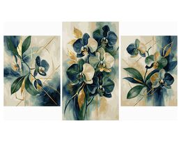 Gold of Kinabalu orchid Triptych 70x120 cm