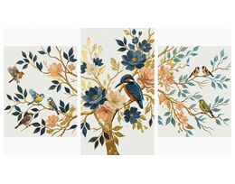Birds among flowers Triptych 70x120 cm