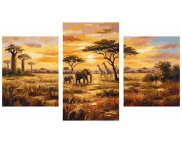 Savanna sunset Triptych 70x120 cm
