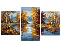 Colorful autumn by the stream