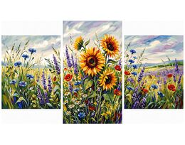 Swayed by the meadow wind Triptych 70x120 cm