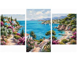 French Riviera Triptych 70x120 cm
