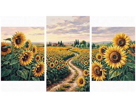Bathed in sunlight Triptych 70x120 cm paint by numbers