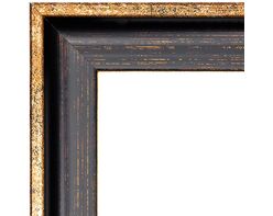 Picture frame for 30x40cm canvas aged dark wood with gold 5067