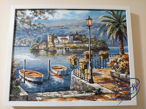 Boats on the pier 40x50cm