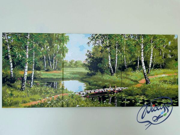 Birch trees by the stream