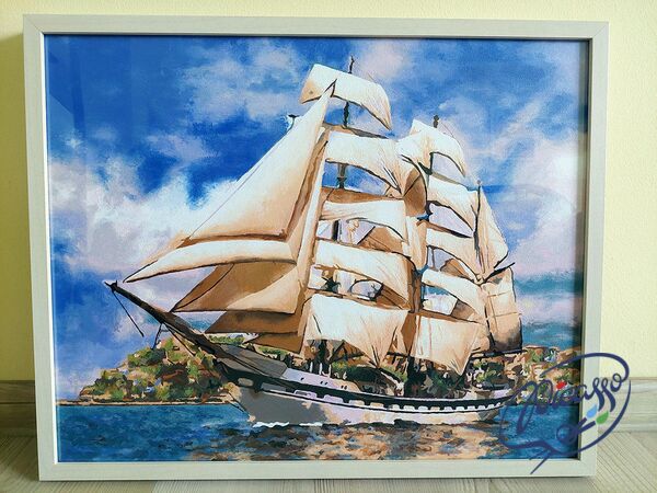 On full sails 40x50cm