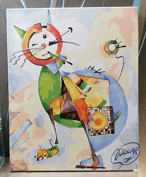 Cat in style Wassily Kandinsky
