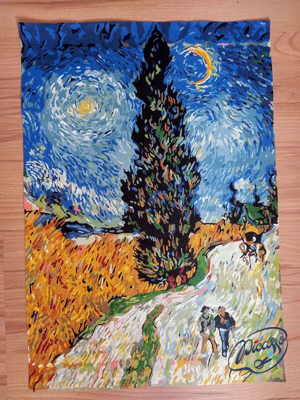 The road with cypresses and a star (Van Gogh) 40cm*50cm (no frame)