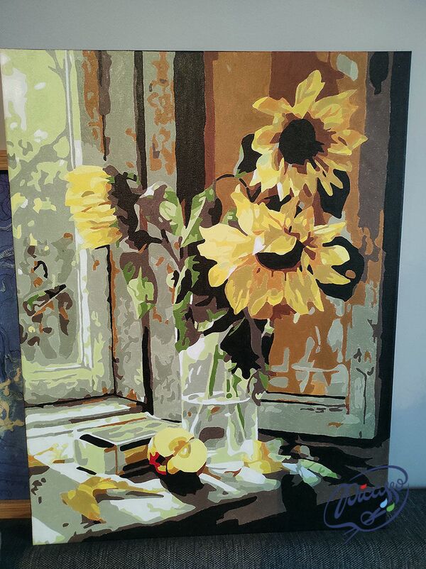 Sunflowers on the window 40x50cm