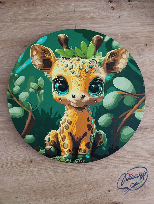 Little King of the Jungle 40x40 cm on a round frame